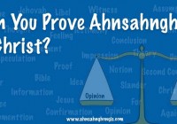 Can You Prove That Ahnsahnghong is Christ?